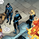 Cyclops making small talk with the Fantastic 4.